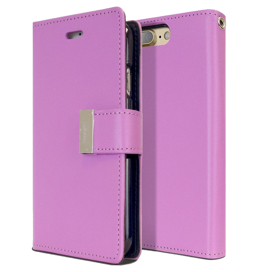 iPhone 16 Pro Max Wallet Case – Purple | Goospery Mercury Rich Diary Genuine Leather Flip Wallet Case image 0