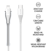 MVR Lightning Cable - White | MFi Certified 1.2m USB C, Fast Charging with Phone Stand image 8