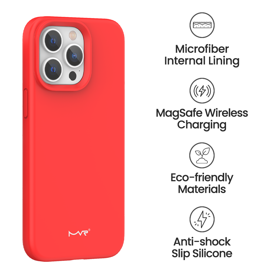 iPhone 15 MVR Liquid Silicone Case - Red | Soft Touch Protective Cover image 4