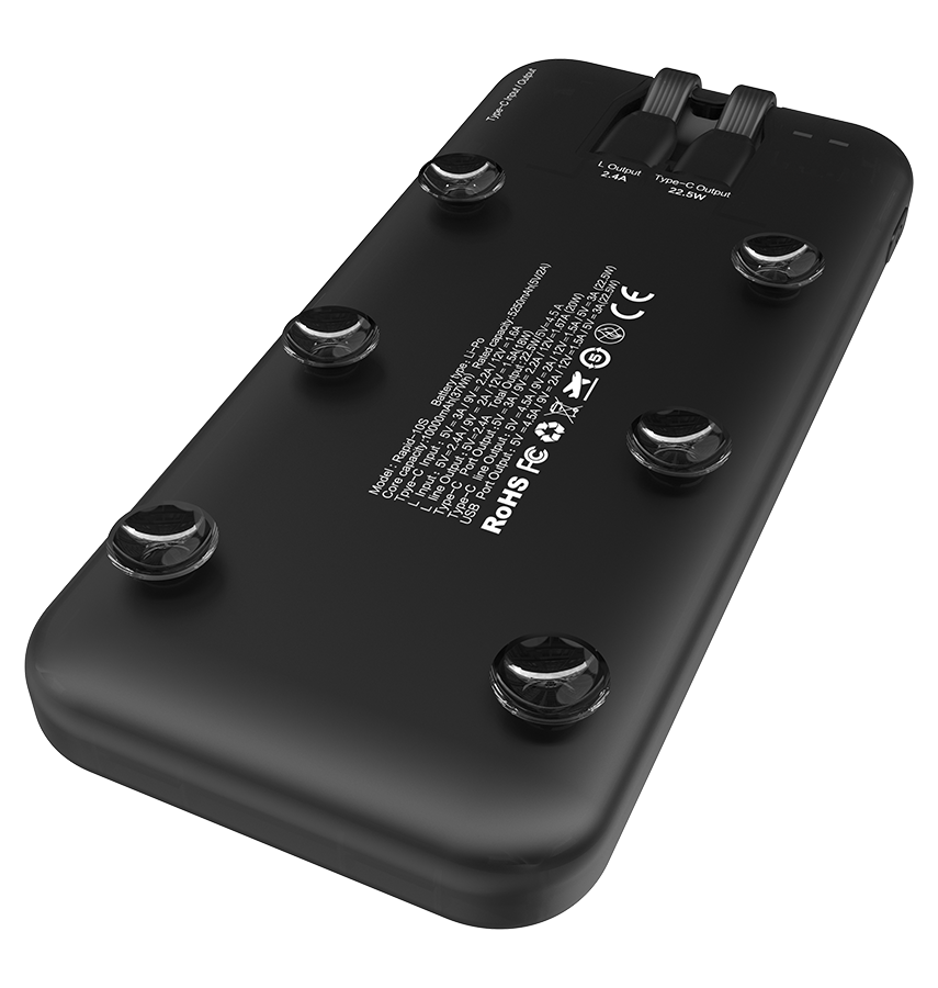 MVR Rapid 10S Power Bank - 10000mAh | 20W USB - C Fast Charging, Slim & Portable (Black) image 4