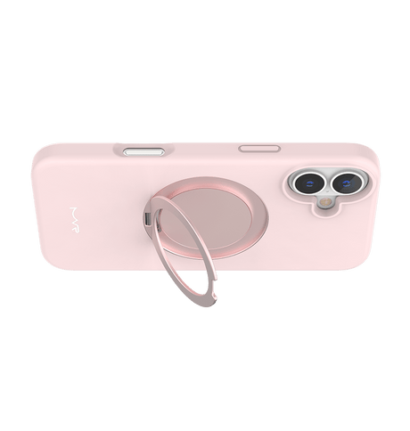 iPhone 16 MVR Liquid Silicone Stand Case - Pink Sand | Soft - Touch, Adjustable Kickstand image 3