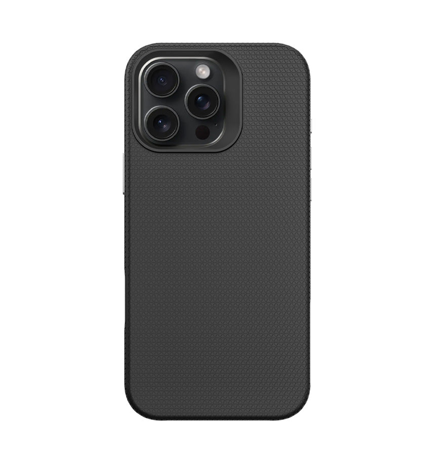 iPhone 16 Pro Max Triangle Pattern MagSafe Case - Black | Rugged Shockproof Back Cover image 1