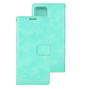 iPhone 14 Pro Wallet Case – Mint Green | Goospery Mercury Bluemoon with Cash & Card Pockets, Shock-Absorbent Corners image 0