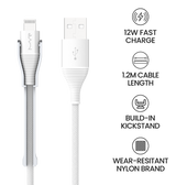 MVR Lightning Cable - White | MFi Certified 1.2m USB A, Fast Charging with Phone Stand image 7