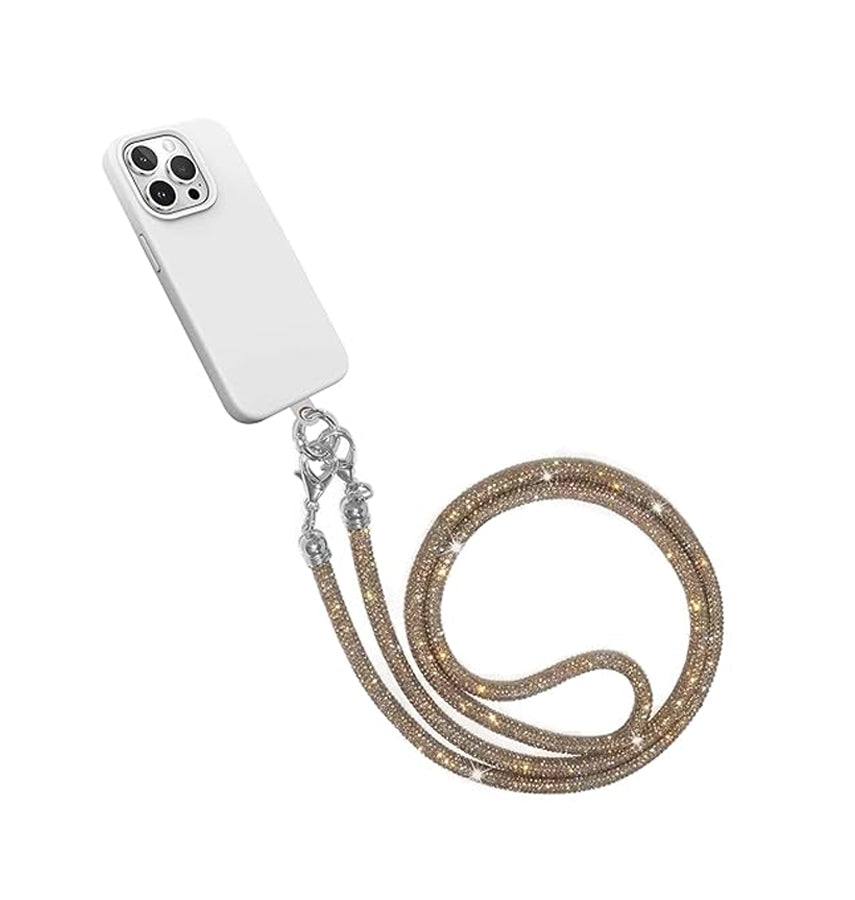 Universal Phone Lanyard - Gold | Stunning Artificial Diamonds, Comfortable Phone Strap For Smartphones image 0