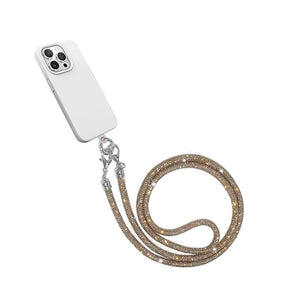Universal Phone Lanyard - Gold | Stunning Artificial Diamonds, Comfortable Phone Strap For Smartphones image 0
