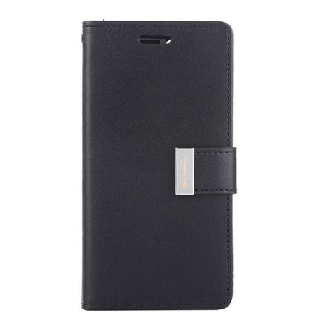 iPhone 15 Pro Wallet Case – Black | Goospery Mercury Rich Diary Slim PU Leather Wallet Case image 0