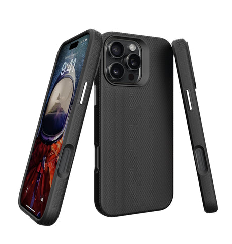 iPhone 16 Pro Max Triangle Pattern MagSafe Case - Black | Rugged Shockproof Back Cover image 2
