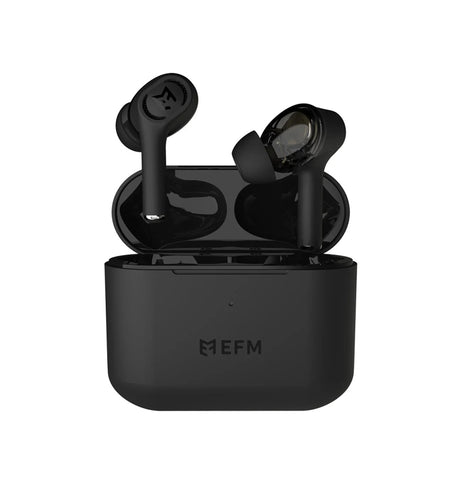EFM TWS Atlanta Earbuds – Black | Dual Driver, Wireless Charging, Rich Audio Performance image 0
