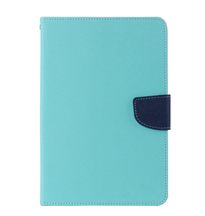 Apple iPad 9.7 Wallet Case – Mint & Navy | Goospery Mercury Dairy Flip Cover with Stand & Multiple Card Pockets image 0