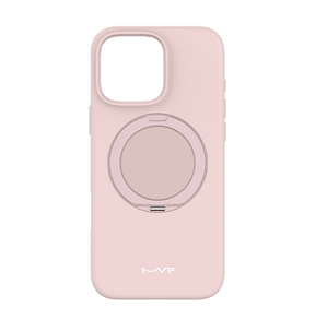 iPhone 16 Pro Case - Pink Sand | MVR Liquid Silicone Stand Cover, Soft - Touch, Adjustable Kickstand image 0