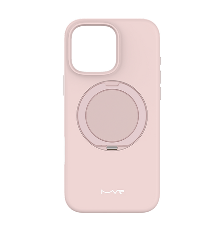 iPhone 16 Pro Case - Pink Sand | MVR Liquid Silicone Stand Cover, Soft - Touch, Adjustable Kickstand image 0