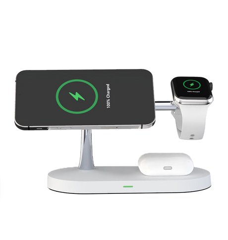 DC-3W MVR 4 in 1 Portable Multi-Device Wireless Charger - White image 3