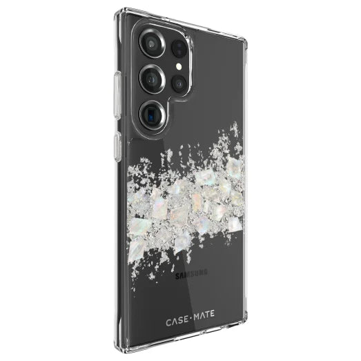 Samsung S23 Ultra Case – Clear | Case-Mate Karat Pearl Cover – Antimicrobial Protection & Premium Shine image 1