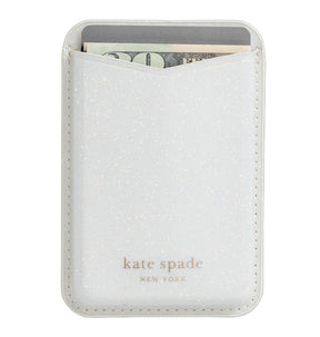 Kate Spade Magnetic Card Holder MagSafe – White Glitter | Stylish & Durable iPhone Card Holder with Secure Magnetic Attachment image 0