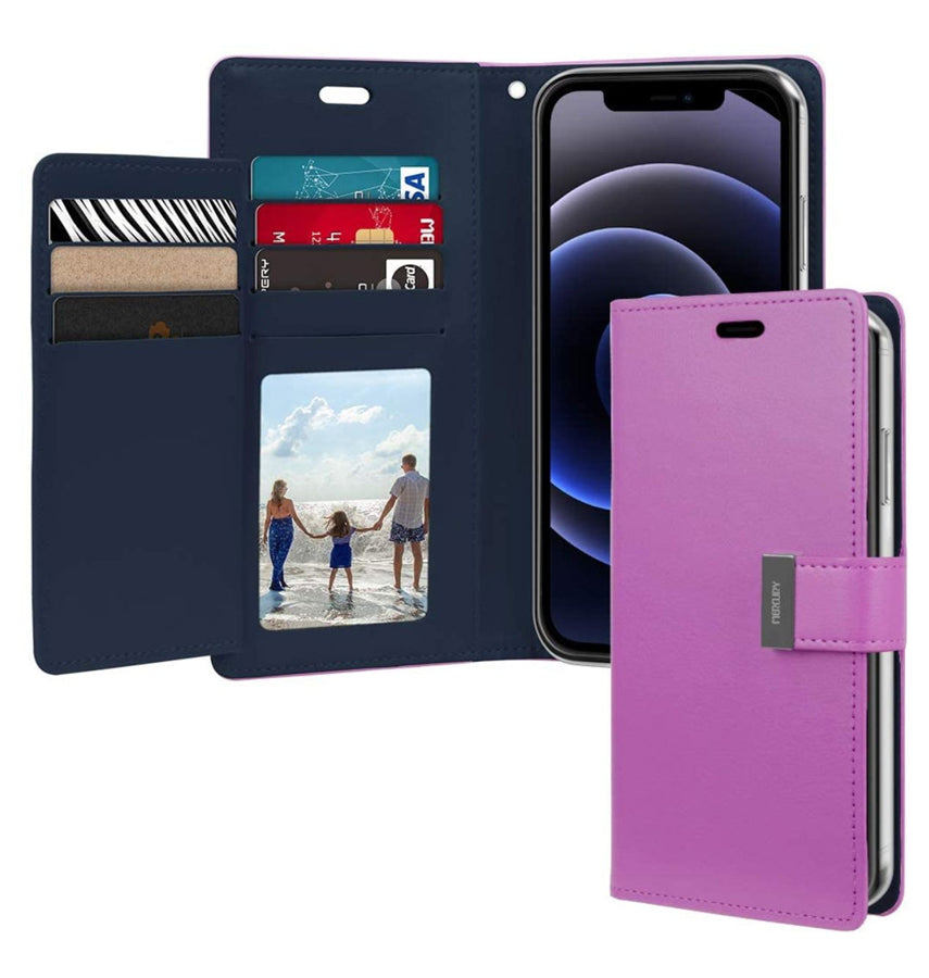 iPhone 16 Pro Wallet Case - Purple | Mercury Rich Diary Flip, Soft Touch Protective Cover image 0