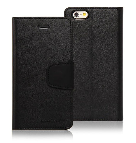 iPhone 6/6s/7/8/ SE (2nd Gen) Mercury Bluemoon Diary Wallet Flip Case - Black | Shockproof Protective Cover image 0