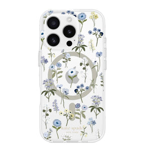 iPhone 16 Pro Precious Bloom MagSafe Case – Clear Blue | Kate Spade  Protective Cover with Elegant, Slim & Durable Design image 0