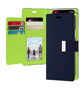 iPhone 11 Wallet Case – Mint & Navy | Goospery Mercury Rich Diary Flip Cover with Premium PU Leather & Card Holder image 0