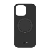 iPhone 16 Pro - Black | MVR Liquid Silicone Stand Cover, Soft - Touch, Adjustable Kickstand image 0
