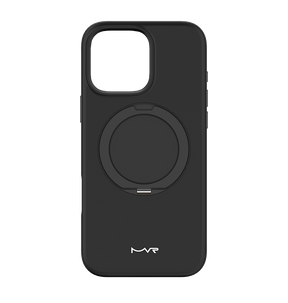 iPhone 16 Pro - Black | MVR Liquid Silicone Stand Cover, Soft - Touch, Adjustable Kickstand image 0