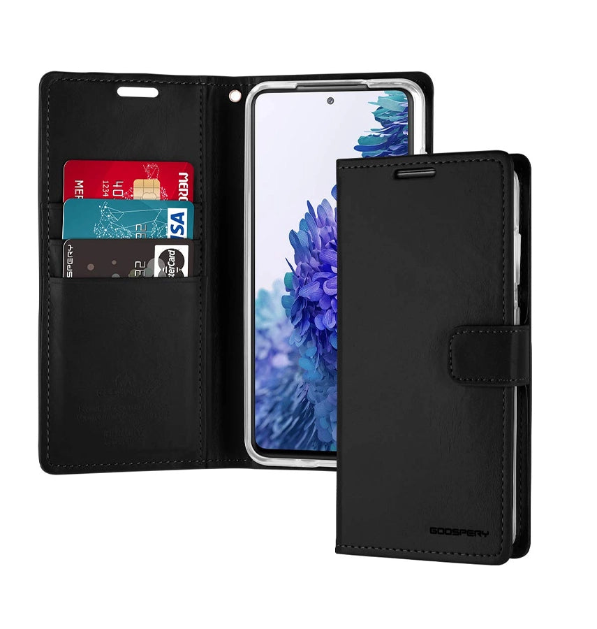 Samsung S20 FE  Diary Case - Black | Mercury Bluemoon Flip Cover with Card Slots & Full Protection image 1