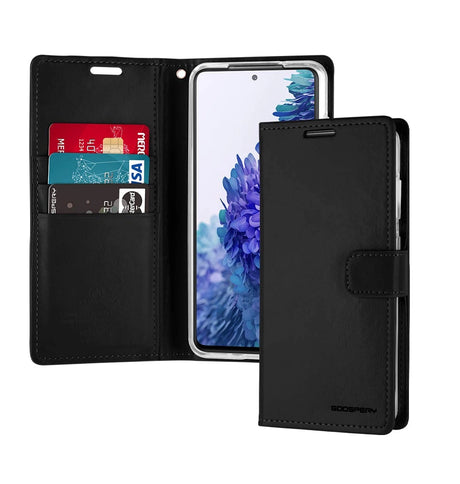 Samsung S20 FE  Diary Case - Black | Mercury Bluemoon Flip Cover with Card Slots & Full Protection image 1