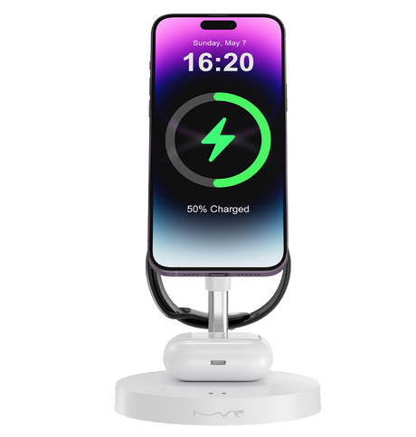 MVR 3 – in – 1 Wireless Charging Station - Black | 15W, MagSafe Compatible Charger image 3