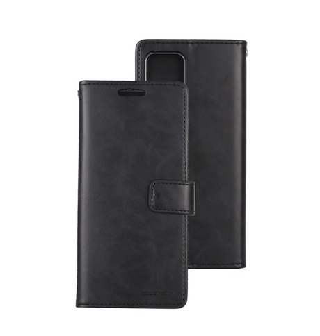 iPhone 15 Pro Max Wallet Case – Elegant Black Floral | Goospery Mercury Bluemoon with PU Leather & Cash Pocket Flip Cover image 0