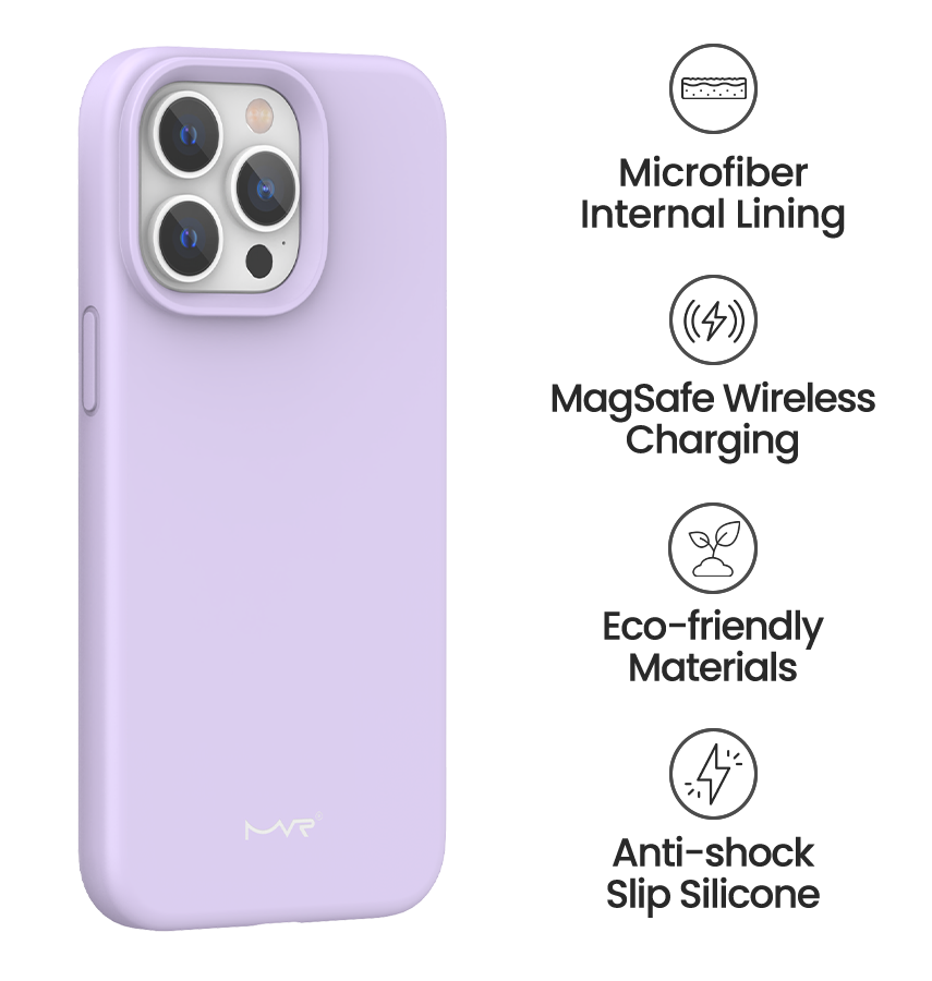 iPhone 15 Pro Max MVR Liquid Silicone Case - Pastel Lavender | Soft Touch Protective Cover image 4