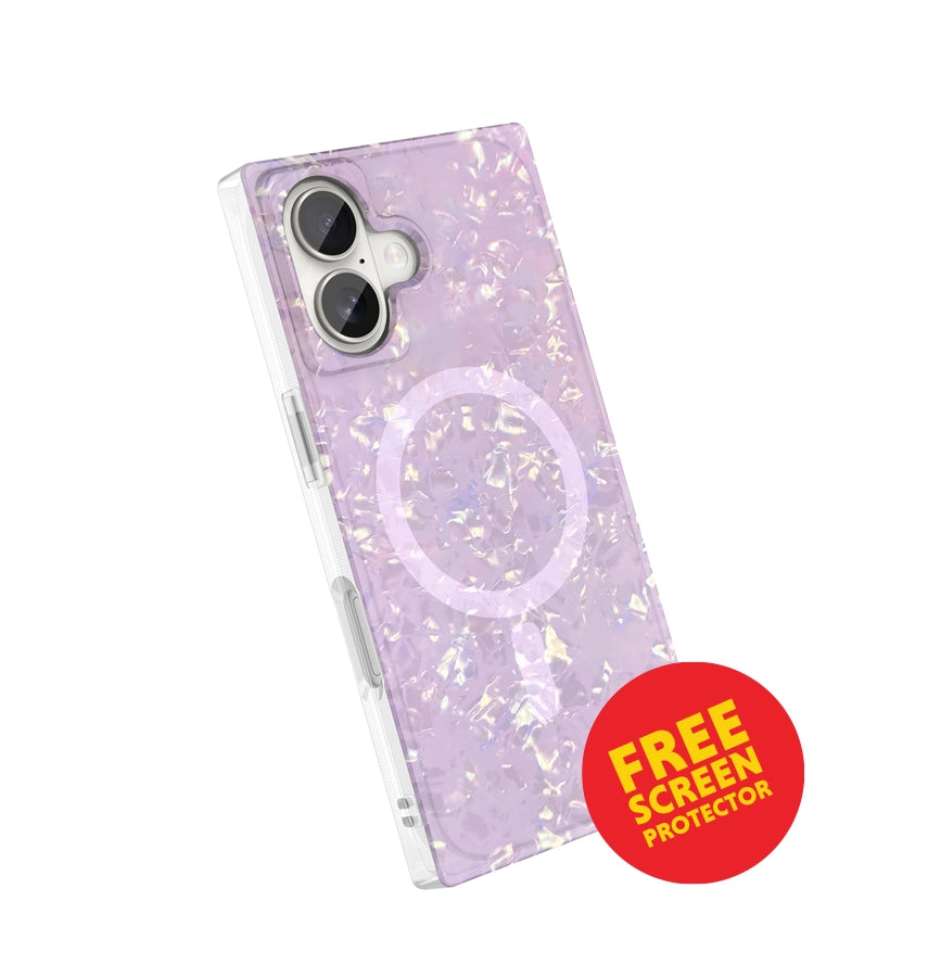 iPhone 17 BoxedIn Case – Peach Pearl | MVR Iridescent Finish, Interchangeable Panels, Wireless Charging Compatible image 0
