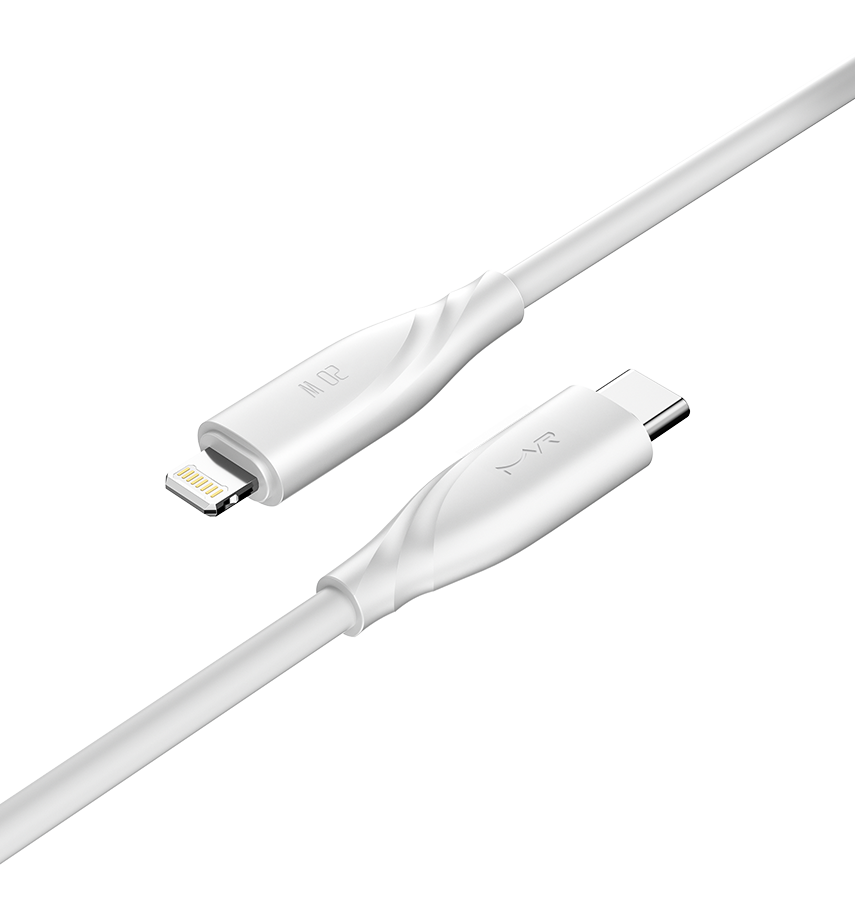 MVR Lightning Cable - White |20W, 1m Type C, 2.4A Fast Charging image 3