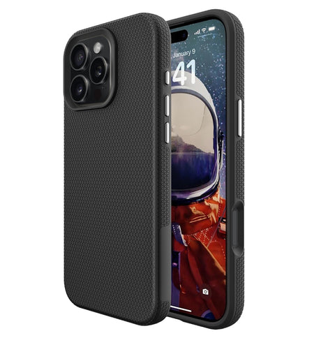 iPhone 16 Pro Triangle Pattern MagSafe Case - Black | Rugged Shockproof Back Cover image 0