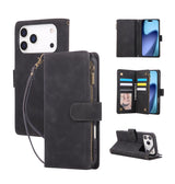 iPhone 17 Pro Max Zipper Wallet Case – Black | Multi-Slot Leather Wallet, Zipper Closure, MagSafe Compatible image 4