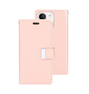 iPhone 15 Pro Max Wallet Case – Rose Gold | Goospery Mercury Rich Diary PU Leather with 3 Card Slots & Magnetic Closure image 0
