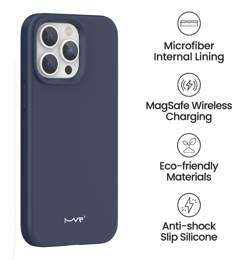 iphone 15 Plus MVR Liquid Silicone Case - Navy | Soft Touch Protective Cover image 4