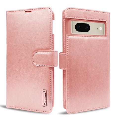 Google Pixel 8a Wallet Case - Rose Gold | Hanman Diary Flip Cover with Card Slots image 0