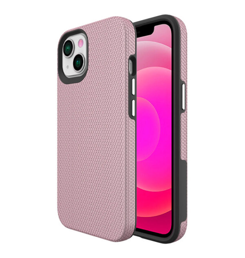 iPhone 15 Plus Triangle Pattern MagSafe Case - Rose Gold | Rugged Shockproof Back Cover image 0