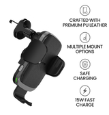MVR T6 Car Phone Holder - Black | 15W Fast Charging, Secure Grip, Single Coil Design & Adjustable Arm image 6