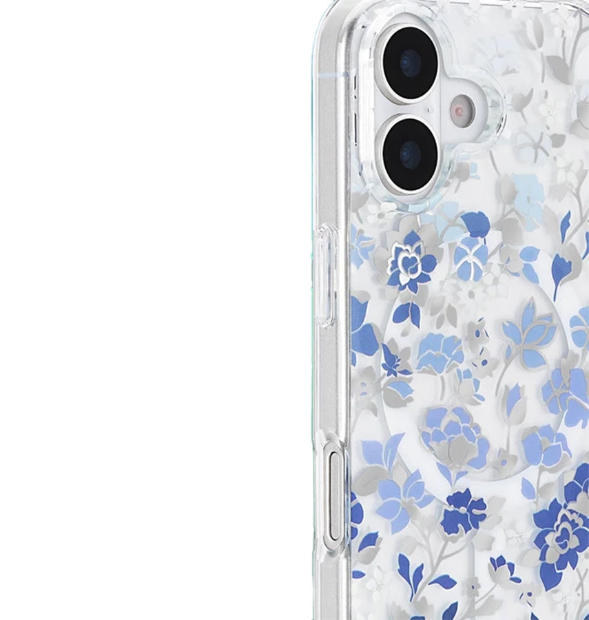 iPhone 17 MagSafe Case – Clear/Blue | Kate Spade 3D Floral Design, Scratch-Resistant, MagSafe Compatible image 2