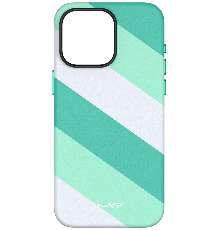 iPhone 15 MVR Stripe Vibe Back Cover - Mint Green image 0