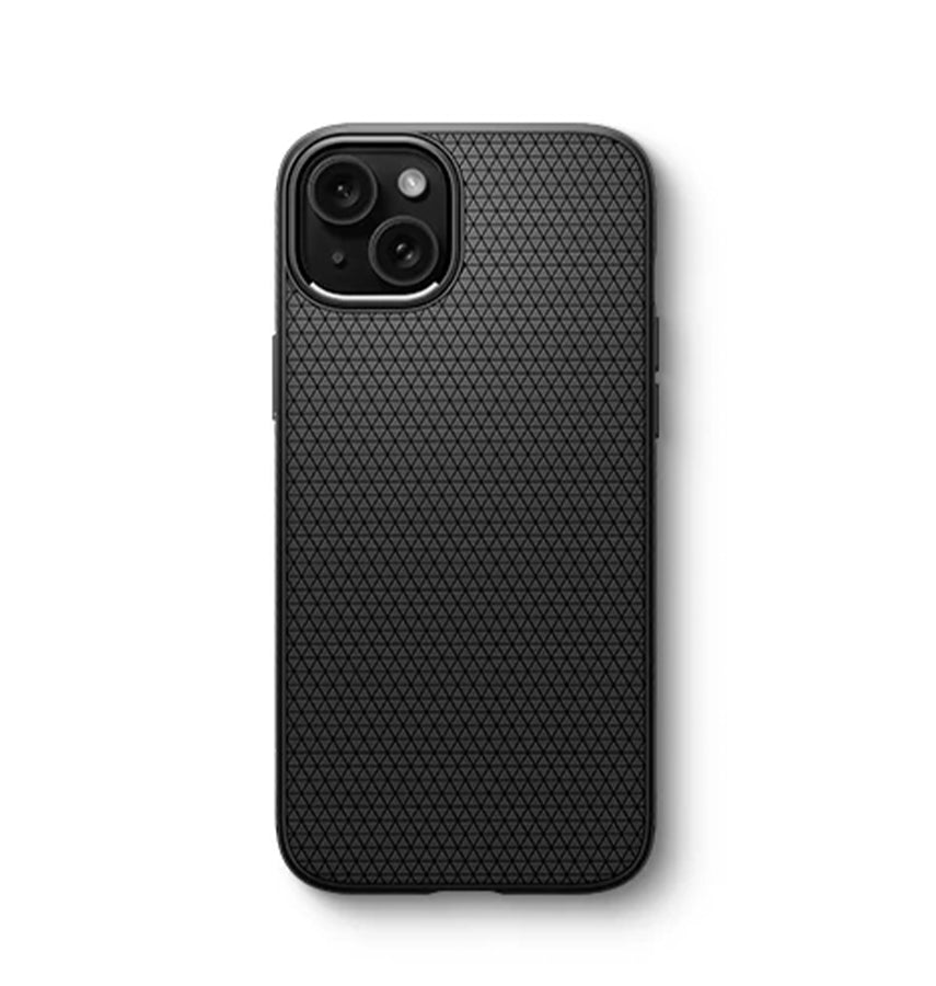 iPhone 15 Plus Triangle Pattern MagSafe Case - Black | Rugged Shockproof Back Cover image 1