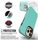 iPhone 15 Pro Max Triangle Pattern MagSafe Case - Mint Green | Rugged Shockproof Back Cover image 3