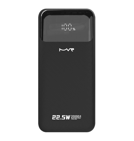 Rapid 20W Power Bank – Black | MVR Ultrafast Series, 20,000 mAh Capacity with Built‑in Cable image 0