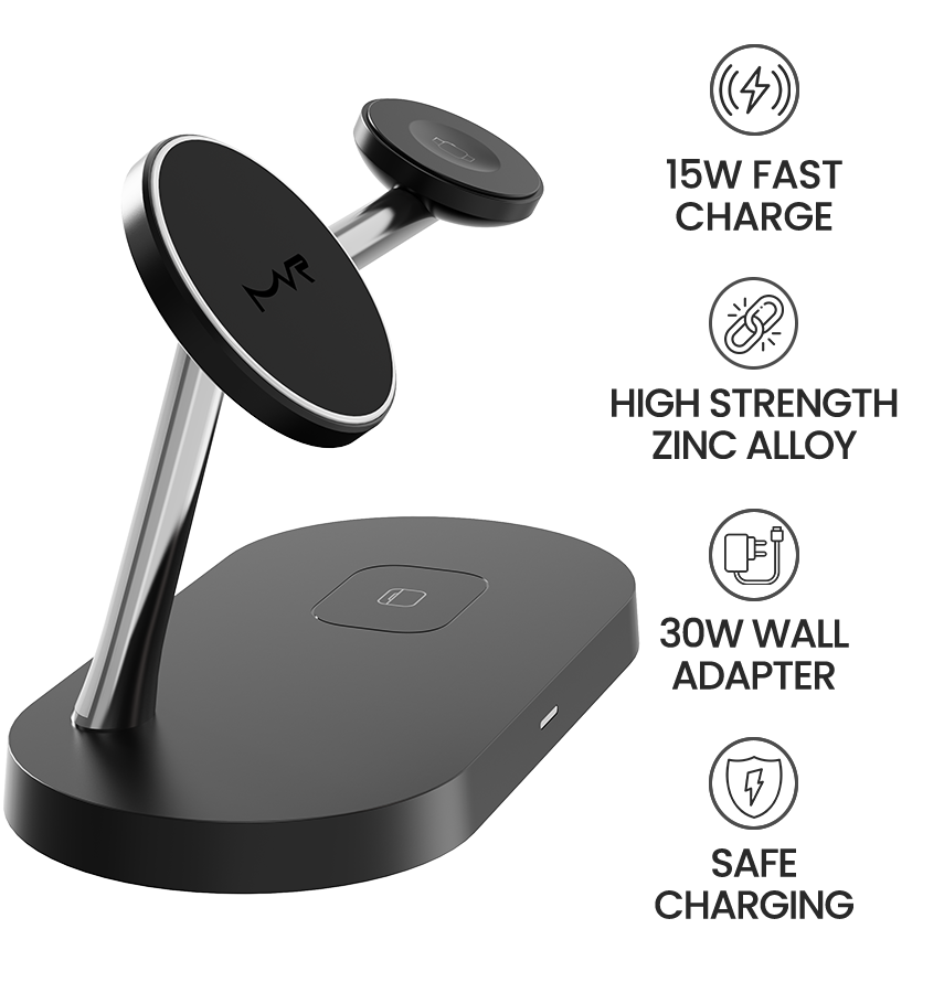 MVR 4 – in – 1 Wireless Charging Station - Black | MagSafe Compatible Charger image 4