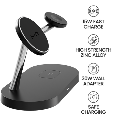 MVR 4 – in – 1 Wireless Charging Station - Black | MagSafe Compatible Charger image 4