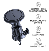 MVR T5 MagSafe Car Charger - Black | 360° Rotating, 15W Fast Charge Wireless Phone Holder image 6