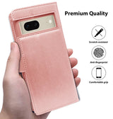Google Pixel 8a Wallet Case - Rose Gold | Hanman Diary Flip Cover with Card Slots image 1