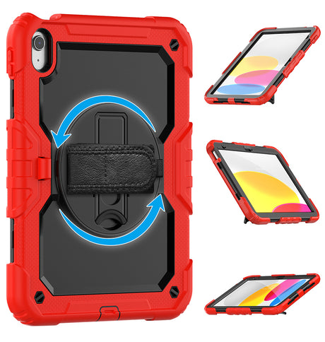 Apple iPad 10.9 (10th Gen) Case - Red |Survivor Generic Rugged Case with Hand Strap, Shockproof & Scratch - Resistant Protective Cover image 1