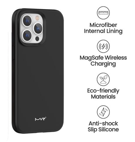 iPhone 15 Pro Max MVR Liquid Silicone Case - Black | Soft Touch Protective Cover image 4